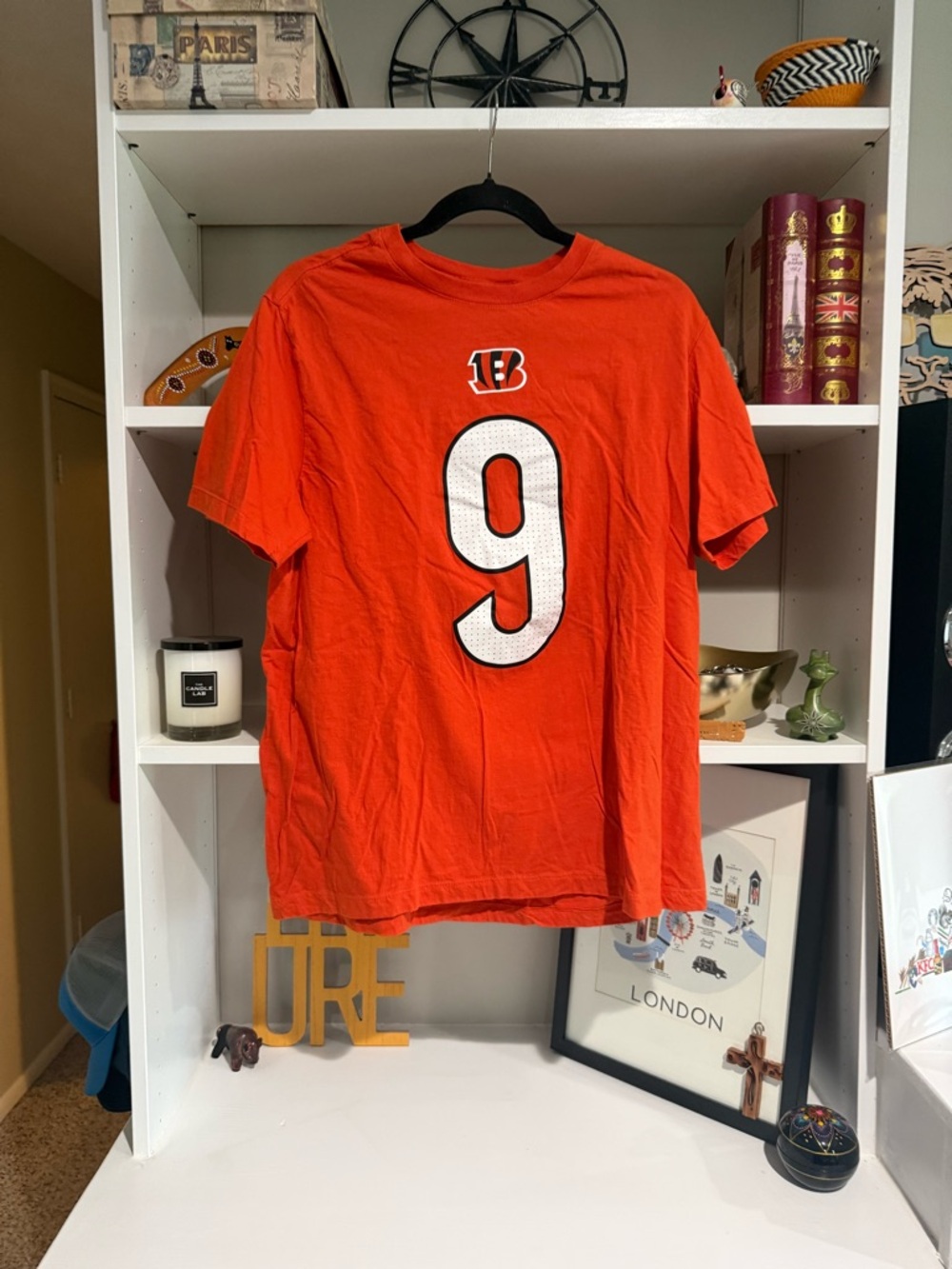 Nike Orange Bengals #9 Short Sleeve Tee Joe burrow